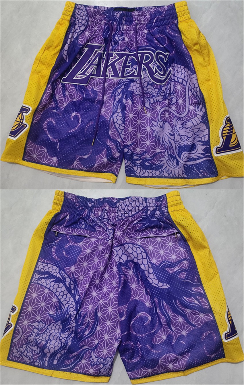 Men's Purple Los Angeles Lakers Shorts (Run Small)